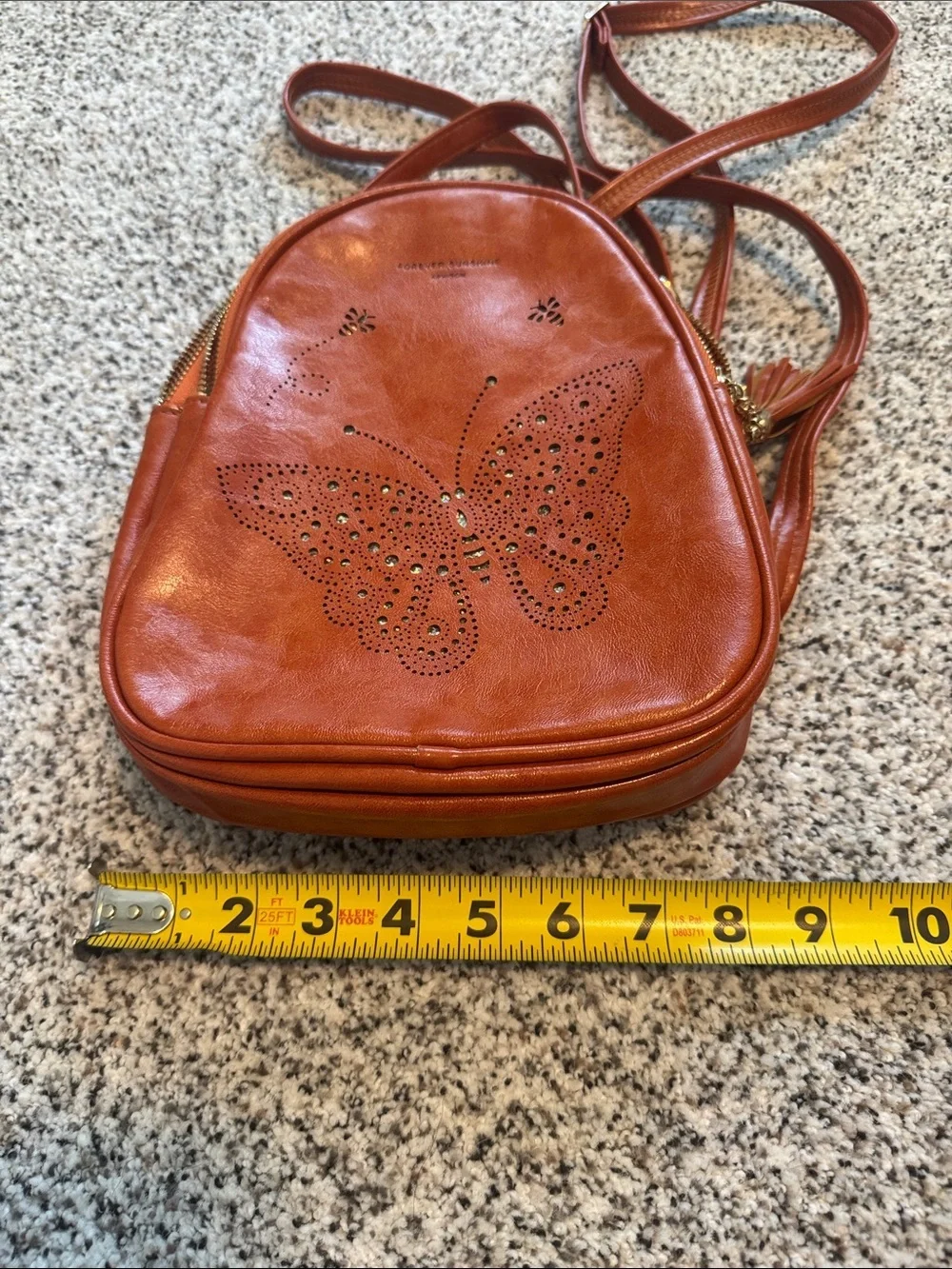 Elegant Tan Butterfly Backpack